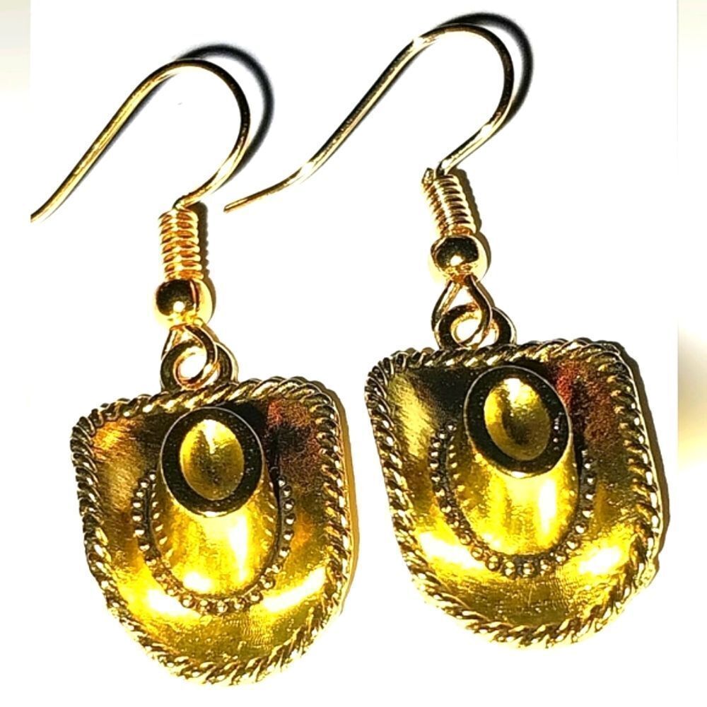 Retro rustic hand crafted cowboy earrings